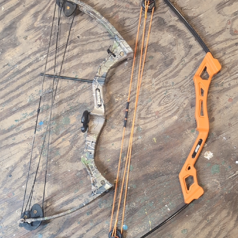 Kids Camouflage and Orange Bow Set